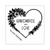 Gorgeous Floral Heart-Shape Handmade with Love ラバースタンプ (インプリント)