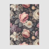 Gorgeous Floral Pattern on Dark Background 薄葉紙 (正面)