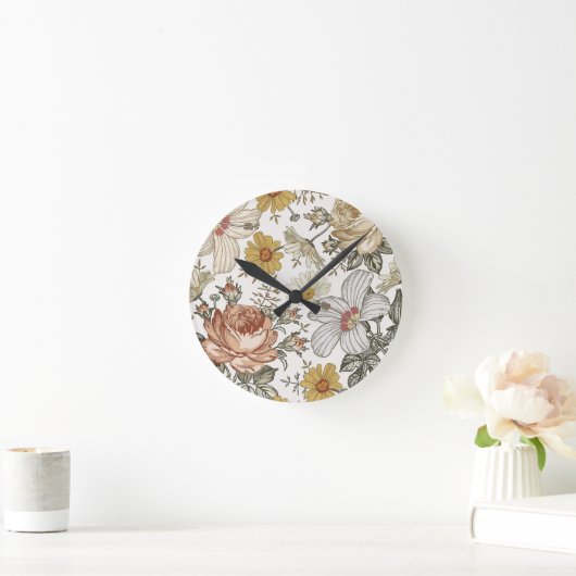 Gorgeous flowers ラウンド壁時計 (ホーム)