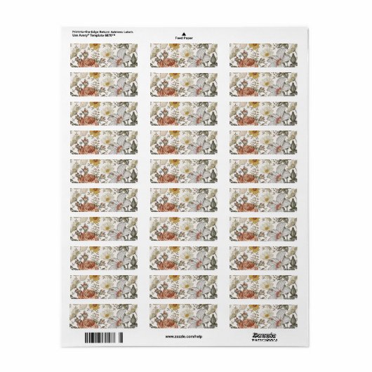 Gorgeous flowers ラベル (フルシート)