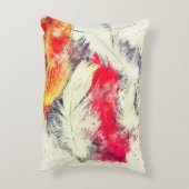 Gorgeous Funky Vibrant Feather Design アクセントクッション (裏面(縦))