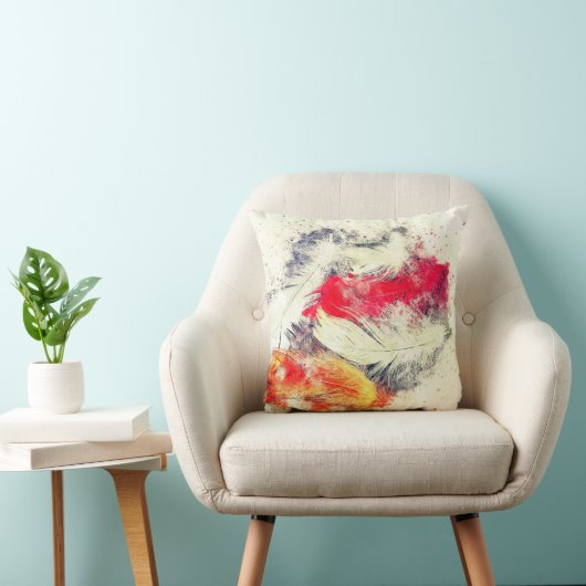 Gorgeous Funky Vibrant Feather Design クッション (椅子)