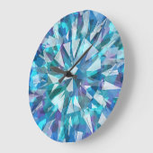 Gorgeous Gem with Blues and Purples ラージ壁時計 (傾斜)