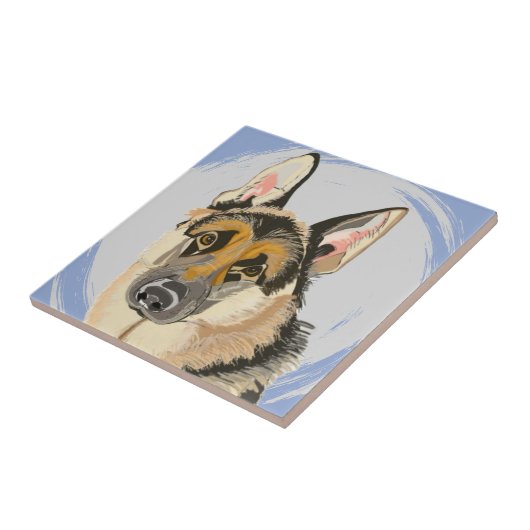 Gorgeous German Shepherd, Alsatian タイル (側面)