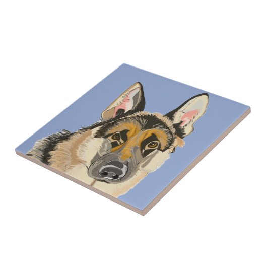 Gorgeous German Shepherd, Alsation Dog タイル (側面)