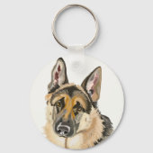 Gorgeous German Shepherd, Alsation Dog Drawing Key キーホルダー (正面)