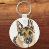 Gorgeous German Shepherd, Alsation Dog Drawing Key キーホルダー (裏面)