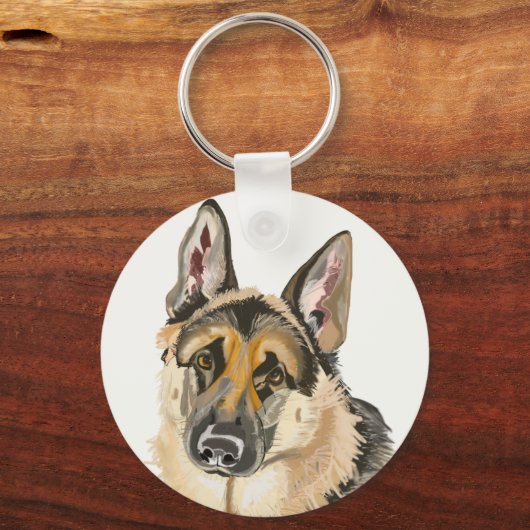 Gorgeous German Shepherd, Alsation Dog Drawing Key キーホルダー (正面)