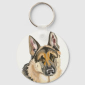 Gorgeous German Shepherd, Alsation Dog Drawing Key キーホルダー (裏面)