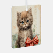 Gorgeous Gray Kitten Christmas  メタルオーナメント (正面右)