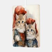 Gorgeous Gray Kitten Couple Christmas  メタルオーナメント (正面左)