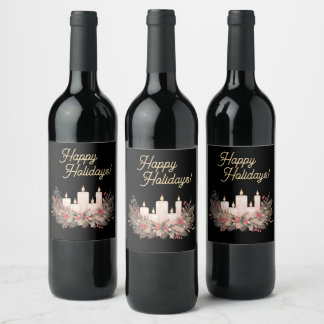 Gorgeous holiday wine bottle ワインラベル