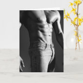Gorgeous in Grey Hot Guy Greetings Card カード (黄色い花)
