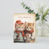 Gorgeous Kitten Couple Christmas  ポストカード (スタンド正面)
