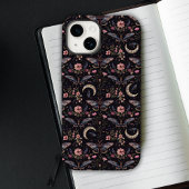 Gorgeous Moths Flowers and Moons Pattern Case-Mate iPhoneケース