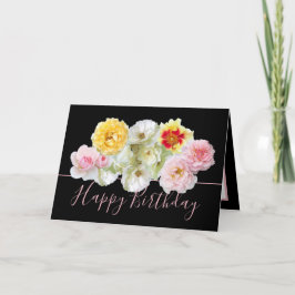 Gorgeous Multi-color Roses Floral Bouquet Birthday カード