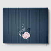 gorgeous navy blue & pink flowers botanical  ゲストブック (裏面)