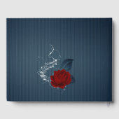 gorgeous navy blue & red flowers floral heart ゲストブック (裏面)