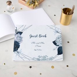 gorgeous navy & dusty blue flowers botanical   ゲストブック