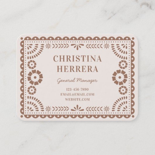 Gorgeous Neutral Papel Picado Catering Stylist 名刺 (裏面)