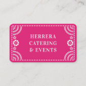 Gorgeous Ornate Hot Pink Papel Picado Catering 名刺 (正面)