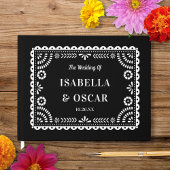 Gorgeous Ornate Papel Picado Black Wedding ゲストブック