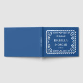 Gorgeous Ornate Papel Picado Blue Wedding  ゲストブック (全面)