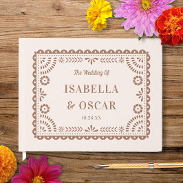 Gorgeous Ornate Papel Picado Chic Neutral Wedding  ゲストブック
