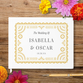 Gorgeous Ornate Papel Picado Chic Neutral Wedding  ゲストブック