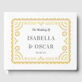 Gorgeous Ornate Papel Picado Chic Neutral Wedding  ゲストブック (正面)