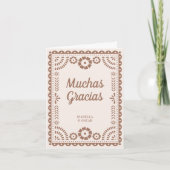 Gorgeous Ornate Papel Picado Chic Neutral Wedding サンキューカード (正面)