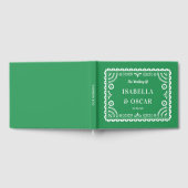 Gorgeous Ornate Papel Picado Green Wedding  ゲストブック (全面)