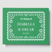 Gorgeous Ornate Papel Picado Green Wedding  ゲストブック (正面)