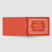 Gorgeous Ornate Papel Picado Warm Red Wedding  ゲストブック (全面)