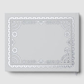 Gorgeous Ornate Papel Picado Wedding Silver ゲストブック (裏面)