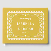 Gorgeous Ornate Papel Picado Yellow Wedding  ゲストブック (正面)