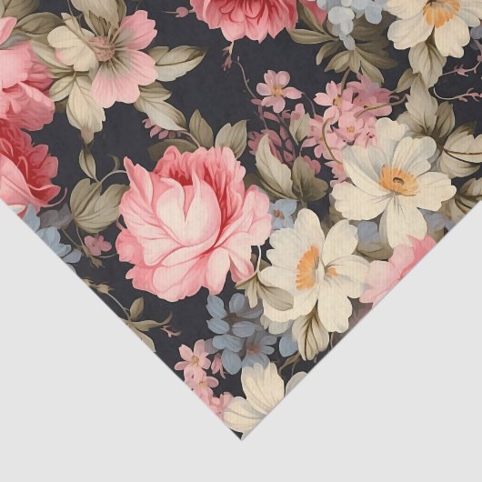 Gorgeous Pattern of Flowers on a Dark Background 薄葉紙 (詳細)