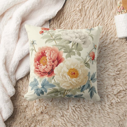 Gorgeous Peonies Seamless Pattern クッション (ブランケット)