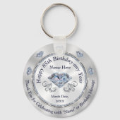 Gorgeous Personalized, 85th Birthday Party Favors キーホルダー (正面)