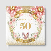 Gorgeous Pink Heels 50th Birthday Guest Book ゲストブック (正面)
