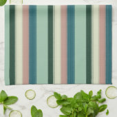 Gorgeous Sage Green Chic Striped キッチンタオル (折り畳み)