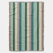Gorgeous Sage Green Chic Striped スローブランケット (正面縦)