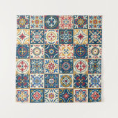 Gorgeous seamless pattern white colorful Moroccan, タペストリー (正面(横))
