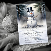 Gorgeous Snowman Frosted Forest Ornament Exchange 招待状