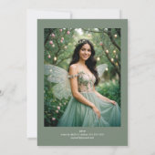 Gorgeous Spring Tiara Green & Pink Floral Spanish  招待状 (裏面)