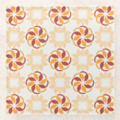 Gorgeous Symmetric Flowers Coaster ガラスコースター (正面)