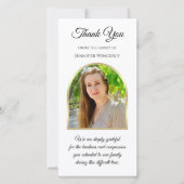 Gorgeous Sympathy Funeral Simple Photo サンキューカード (正面)