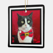 Gorgeous Tuxedo Cat Christmas Ornament  セラミックオーナメント (左)