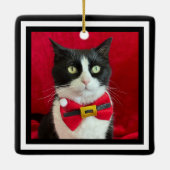 Gorgeous Tuxedo Cat Christmas Ornament  セラミックオーナメント (裏面)