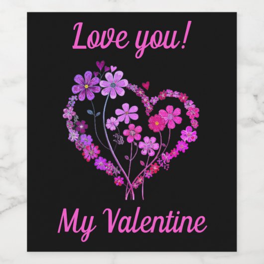 Gorgeous valentine wine bottle personalized ワインラベル (シングルラベル)